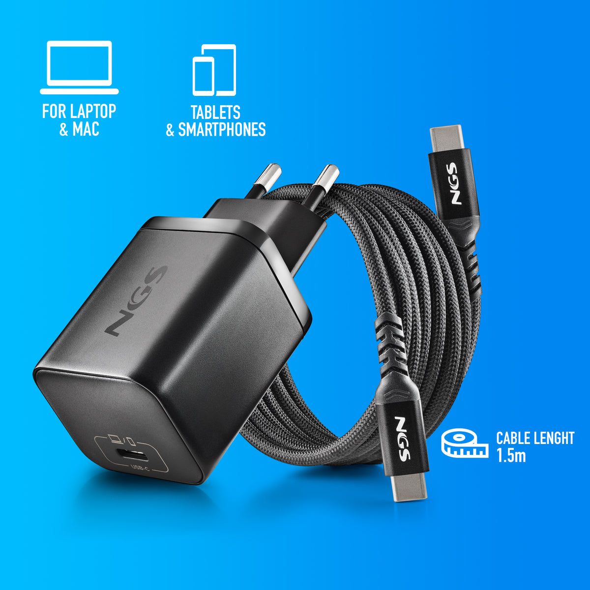 Carregador para Portátil NGS PACK CARGA USBC 65W+CABL 1,5M+5 CLAVIJ HP - imagem 23