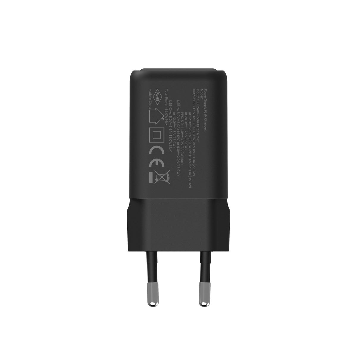 Carregador de Parede CoolBox Gan 35W USB-A/USB-C Parede Preto - imagem 5