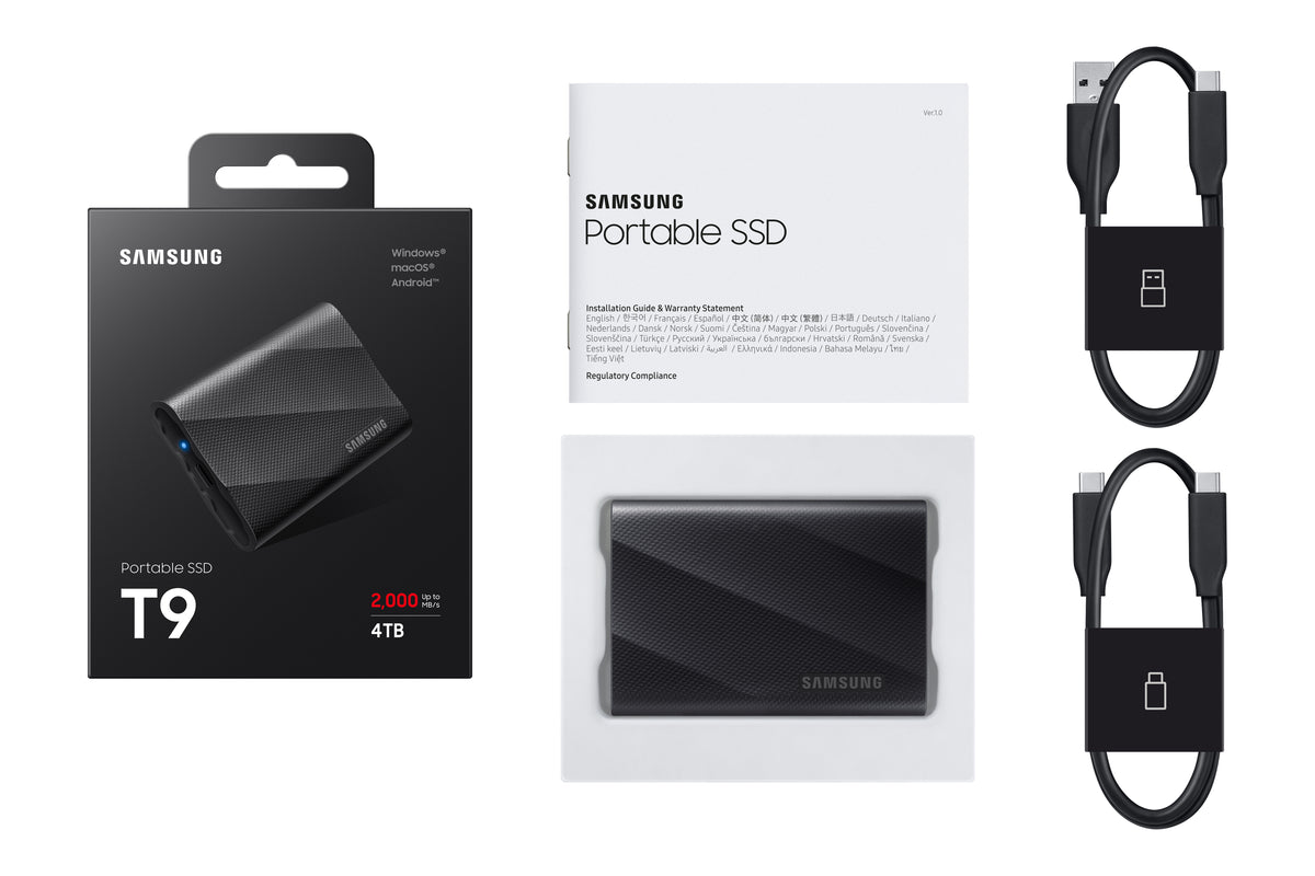 Disco SSD Samsung External T9 4TB / MU-PG4T0B/EU preto - imagem 12