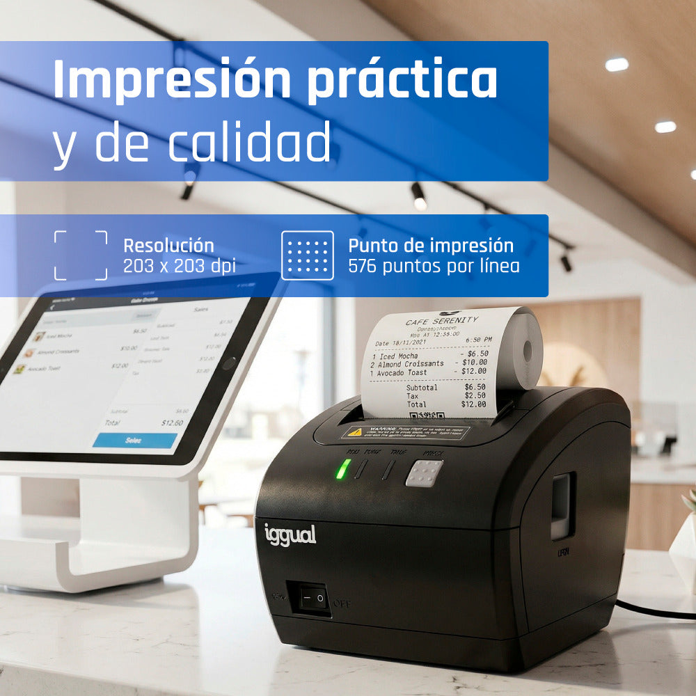 Impressora iggual térmica tickets TP7001 USB+RS232 - imagem 8