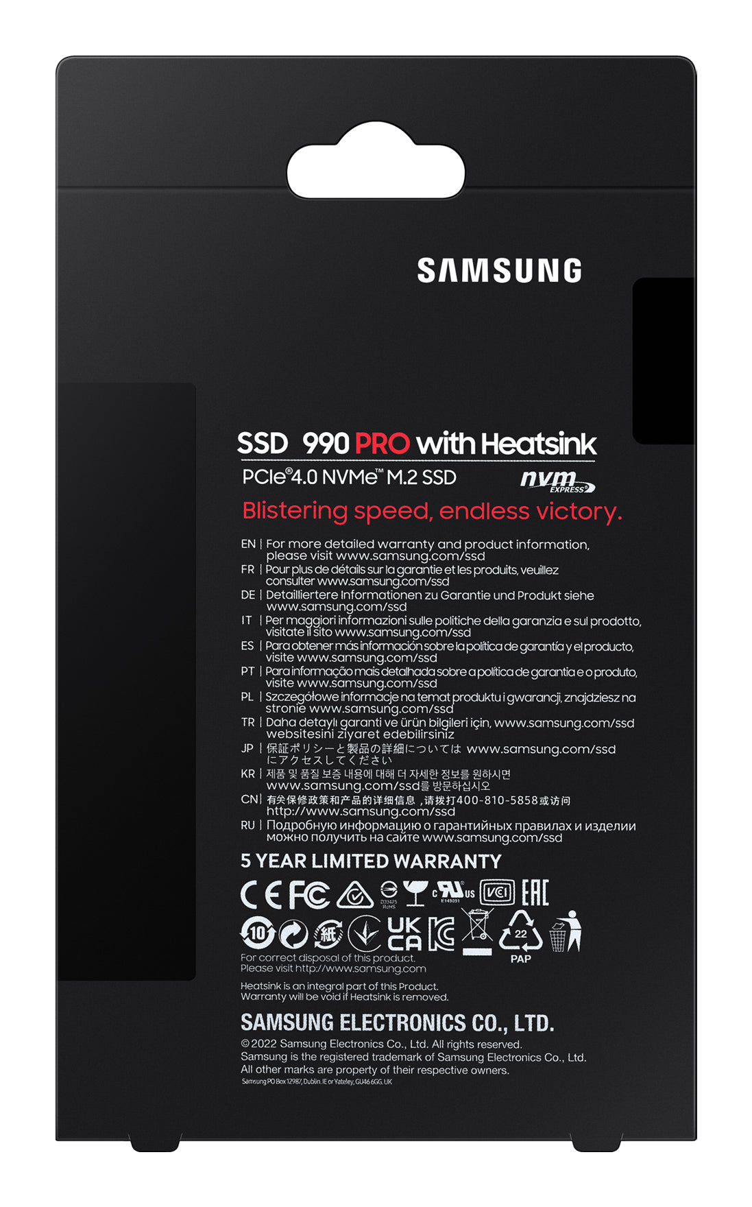 Disco SSD Samsung M.2 990 PRO Heatsink 1TB / MZ-V9P1T0CW - imagem 9