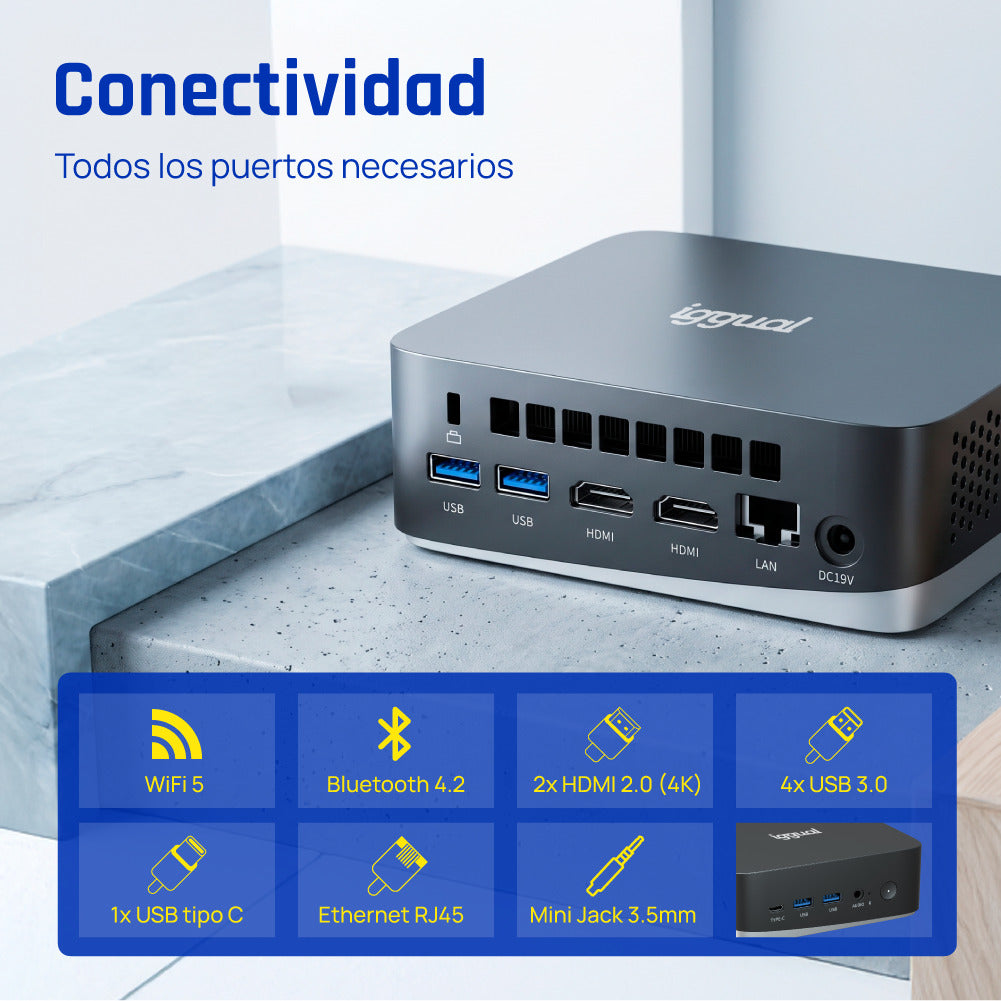 Mini PC iggual Teseracto i5 1235U 8+256 2HDMI W11P - imagem 11