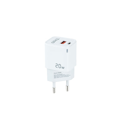 Tooq Carregador Parede USB-C/PD+USB-A/QC 20W