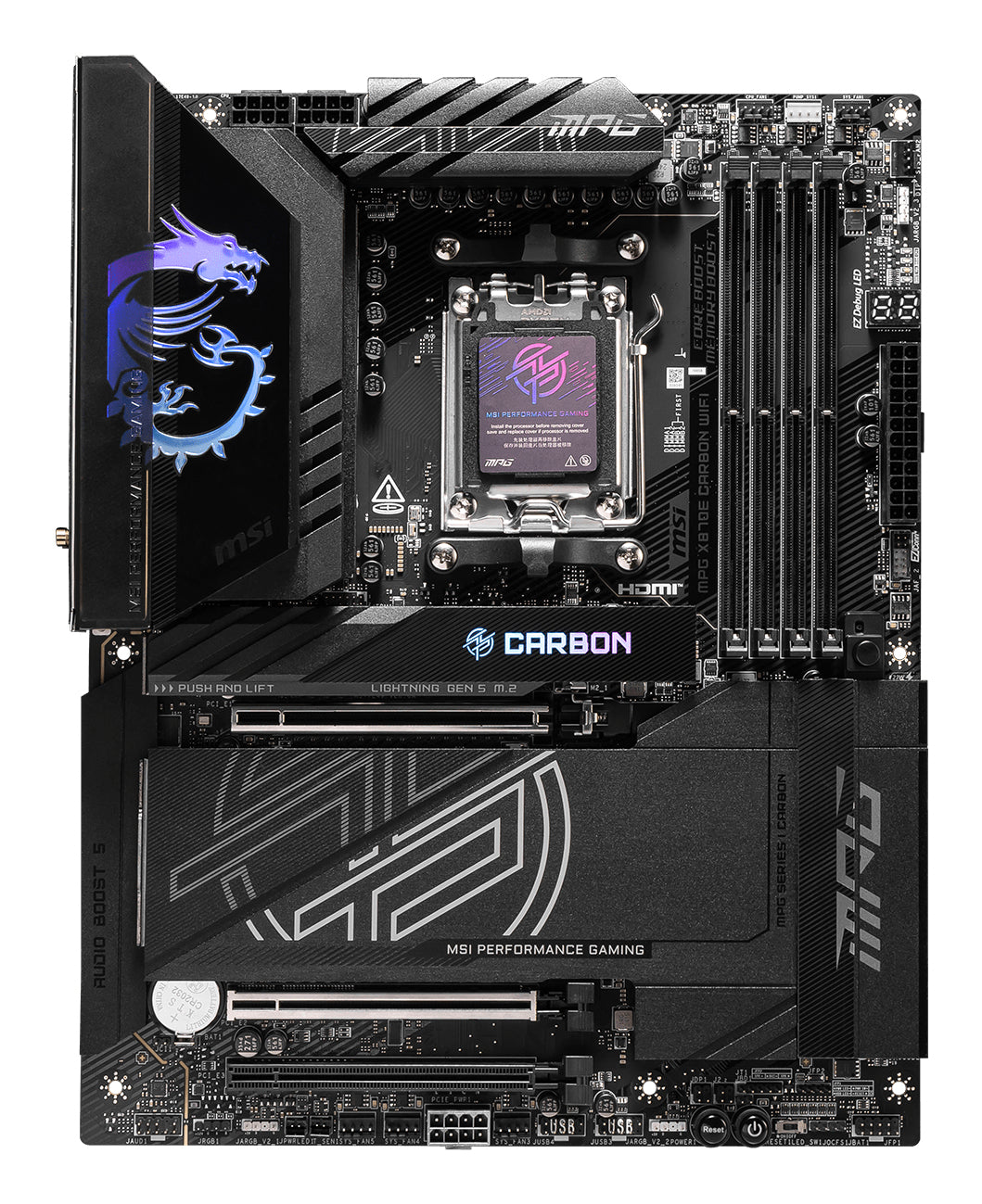 Placa-mãe MSI MPG X870E Carbon WiFi / 7E49-001R preto - imagem 5