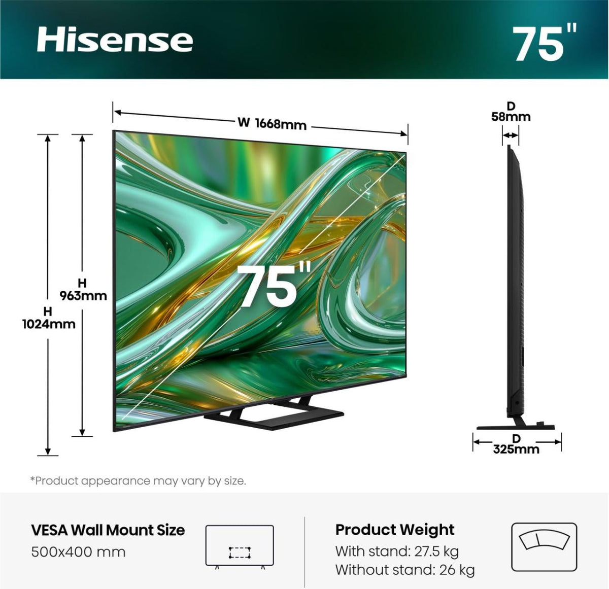 Televisão Hisense 75E8S - Hisense