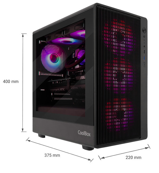 Caixa de Computador Coolbox Caja Gaming MATX GM350 DARKFACE USB-C 3.2 - imagem 17