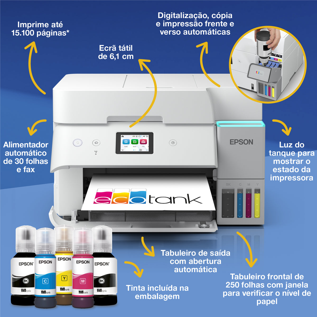 Impressora multifunções Epson Ecotank ET-4956 Branco - imagem 2