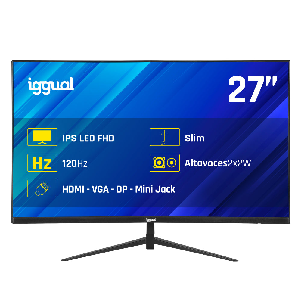 Monitor iggual 27" 1ms FHD 120Hz VGA HDMI DP MM