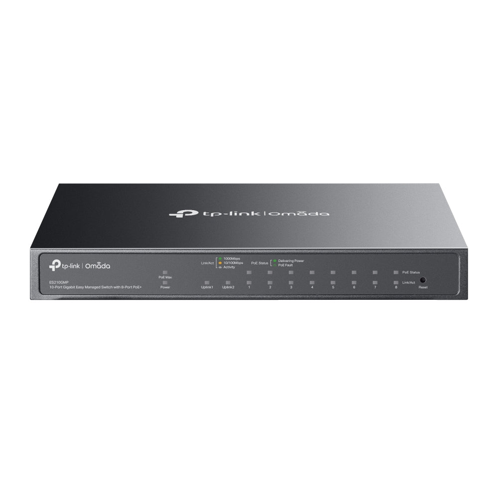Switch de Rede TP-Link ES210GMP 8xG PoE+ 1xGbE 1xG-C 123W