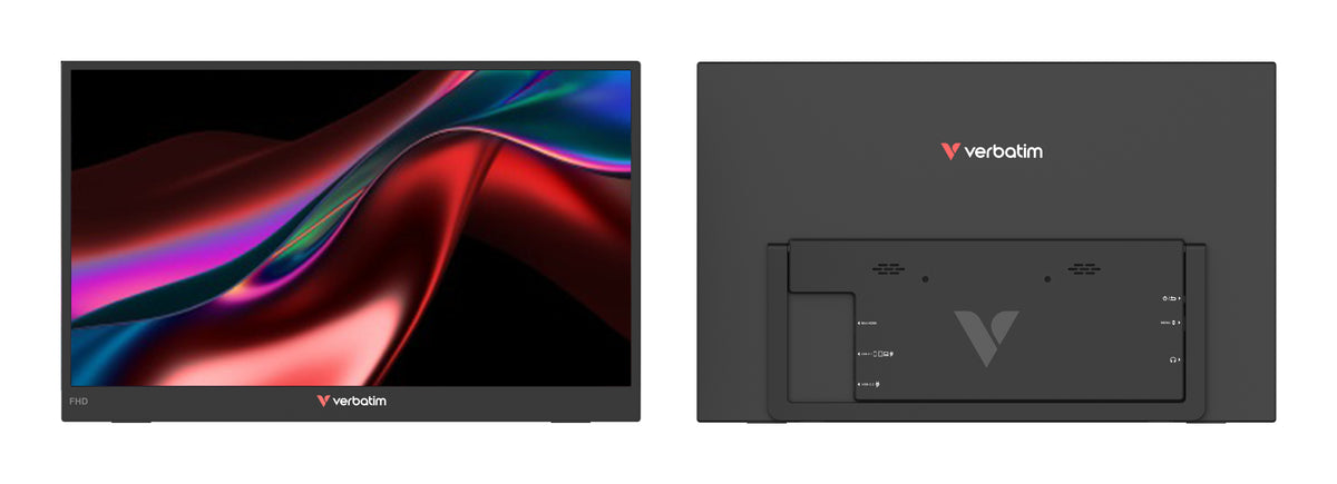Monitor Portátil Verbatim Non-Touch Light 15.6"/ Full HD/ Multimedia/ preto