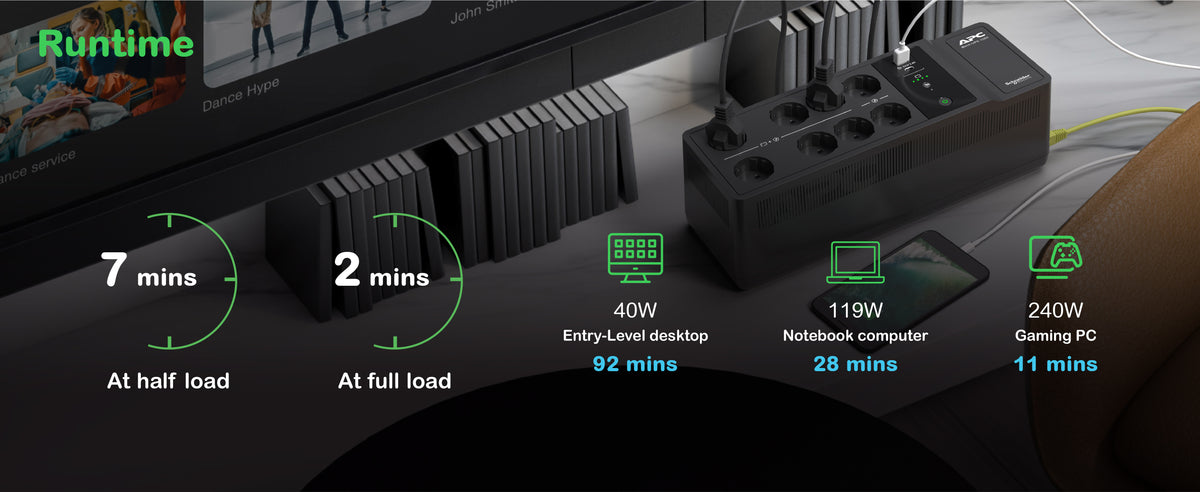UPS APC Back-UPS 1050VA/600W 8 tomas Schuko USB A+C - imagem 12