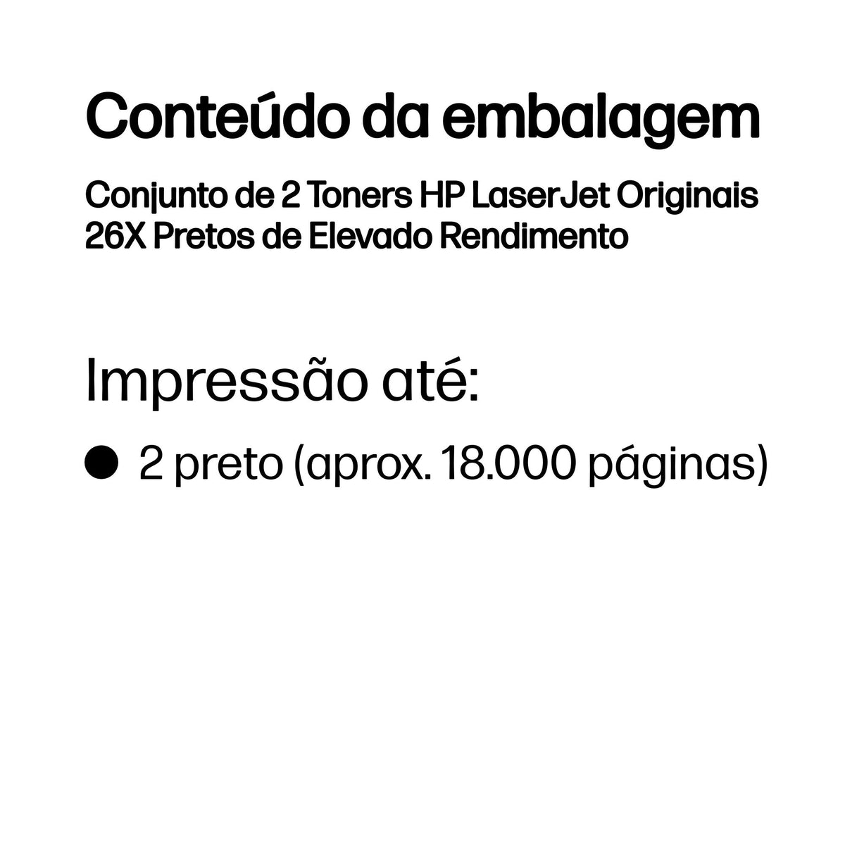 HP Toner 26X / CF226XD preto XL conjunto de 2 - imagem 4