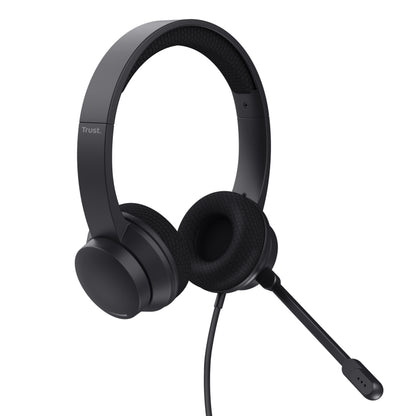 Auscultadores Trust Ayda/ com microfone/ USB/ preto