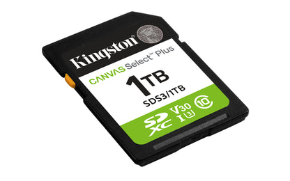 Memory RAM Kingston CANVAS Select Plus 1TB SD XC/ Classe 10/ 150MBs Cartão de Memória