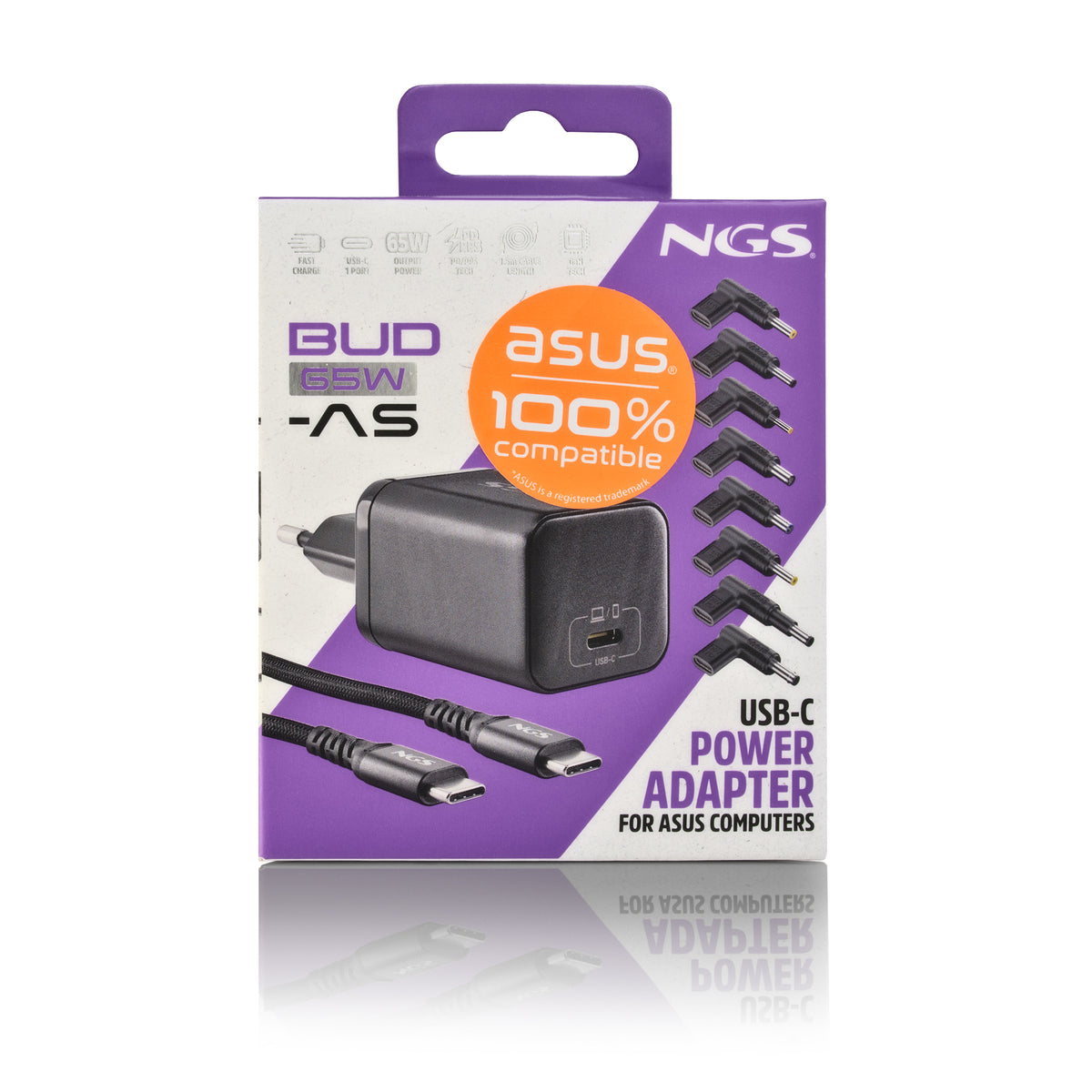 Carregador para Portátil NGS PACK CARGA USBC 65W+CABL 1,5M+5 CLAVIJ ASUS - imagem 17