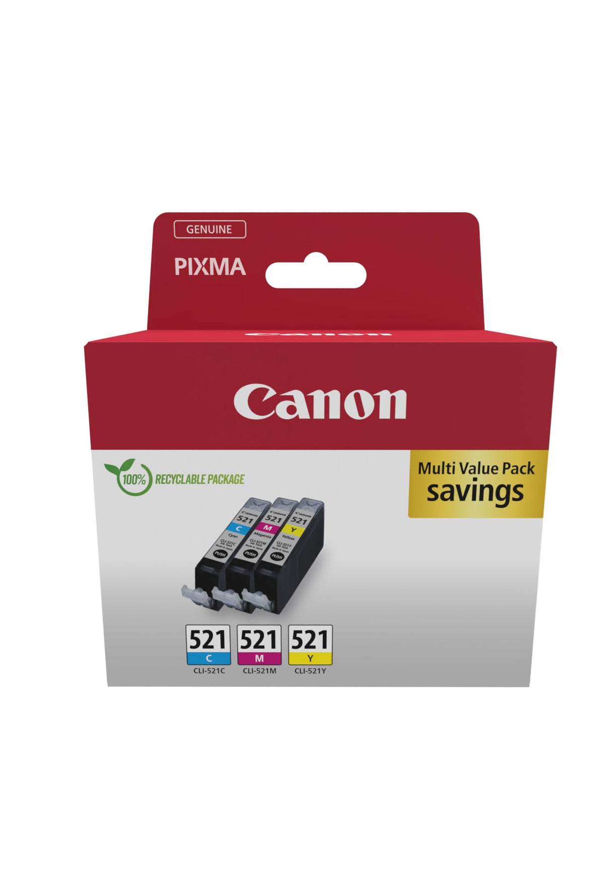 Canon Ink CLI-521 / 2934B015 C,M,e
