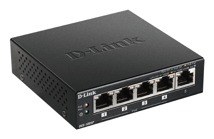 Switch de Rede D-Link DGS-1005P 5xGB 4xPoE - imagem 5
