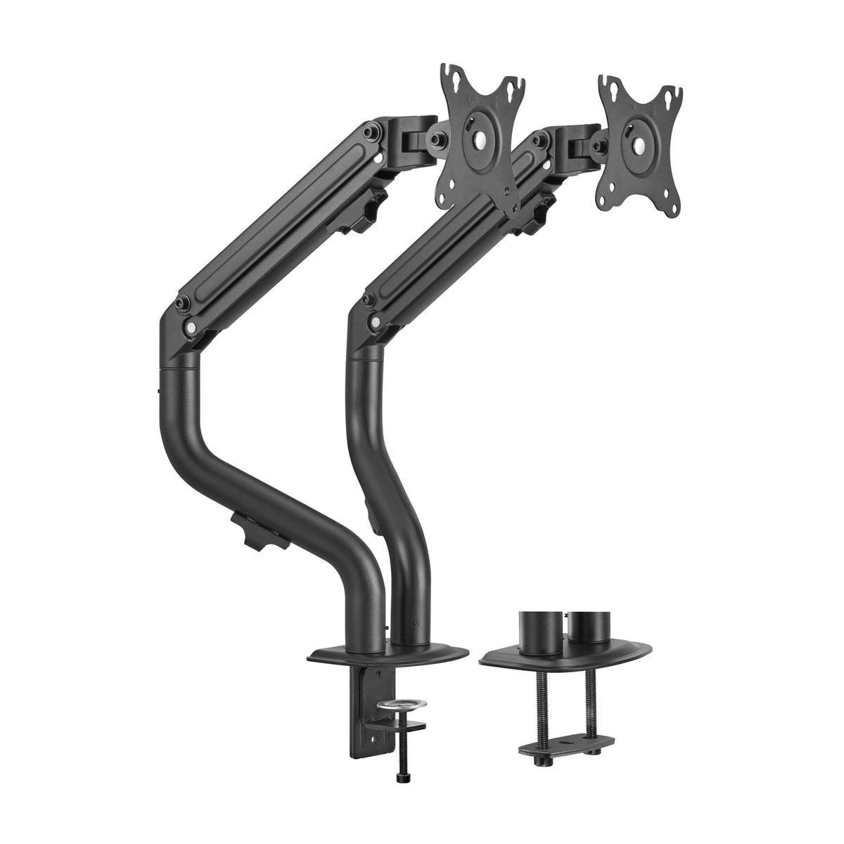 Suporte de mesa para 2 monitores Aisens DT32TSR-141/ Girar/Inclinar/Amarrar 8kg