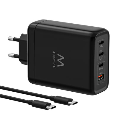 EWENT Carregador USB 140W GaN Fast 4-Portas 2m