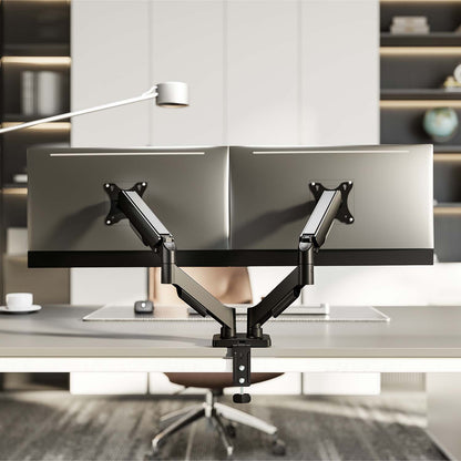 Suporte de mesa com contrapeso para 2 monitores Aisens DT32TSR-357/ giratório/ inclinável/ 9kg