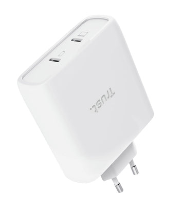 carregador de Pared GaN Trust Maxo 100W/ 2xUSB Tipo-C/ Inclui cabo USB Tipo-C/ 100W