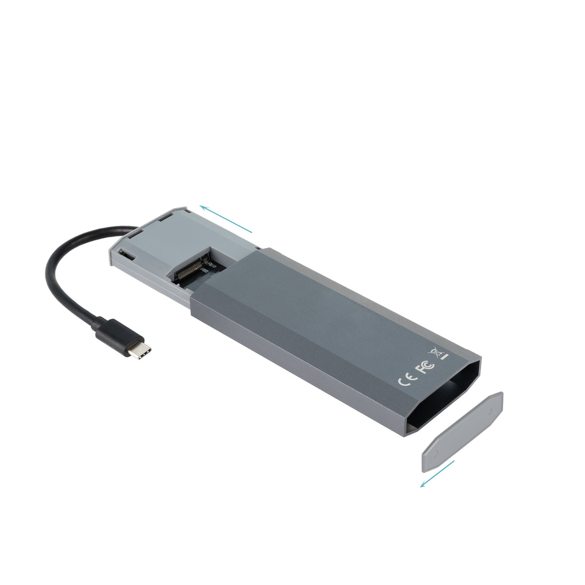 Caixa para Disco Tooq Caja Externa+HUB M.2 NGFF/NVMe USB3.2 Gen2 - imagem 4