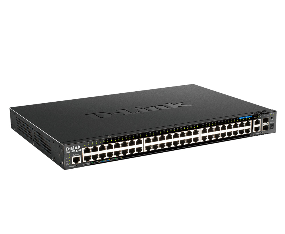 Switch de Rede D-Link DGS-1520-52MP/E 44xGbE PoE 2x10 SFP+