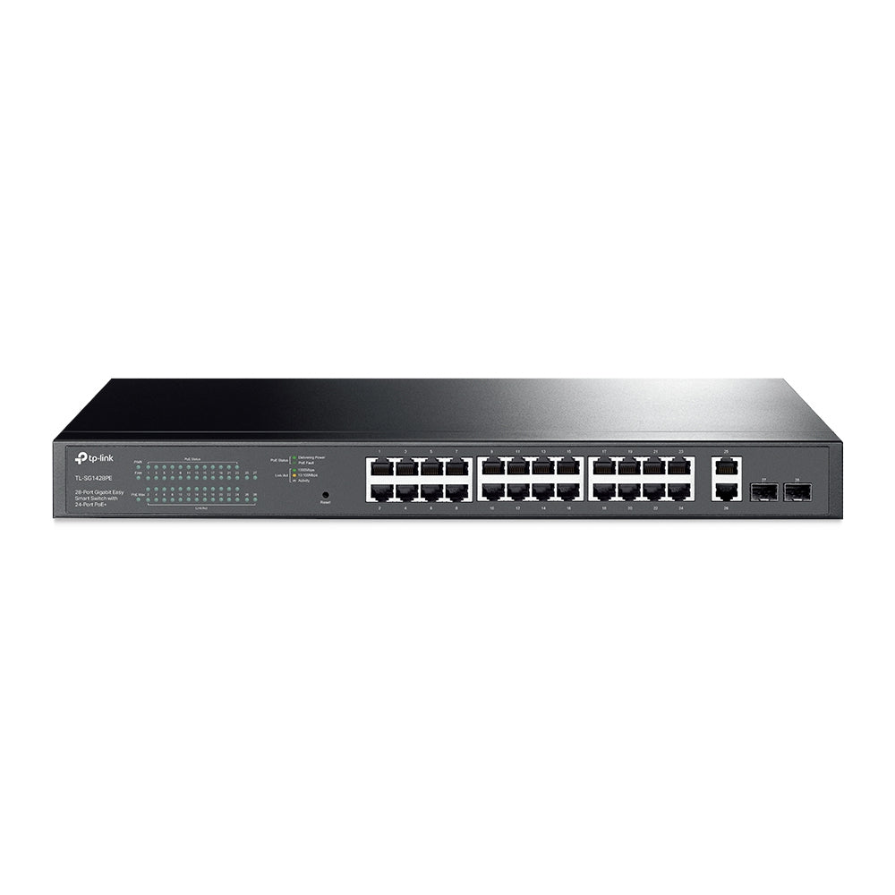 Switch de Rede TP-Link TL-SG1428PE 24xGbE PoE+ 2xGbE 2xSFP