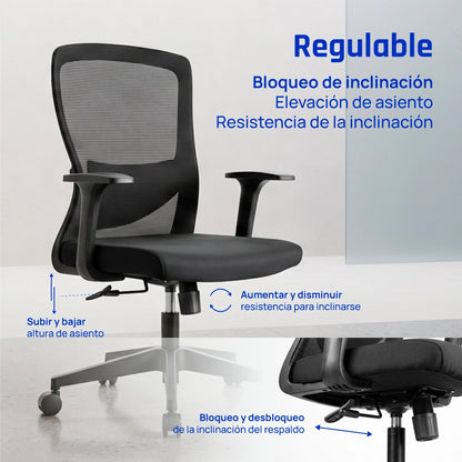 Cadeira iggual Silla oficina Ergoline EN1335 150kg - imagem 11