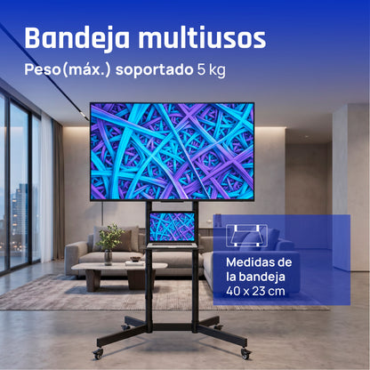 Suporte TV iggual SRTV75 suelo ruedas 32"-75" 70kg - imagem 11