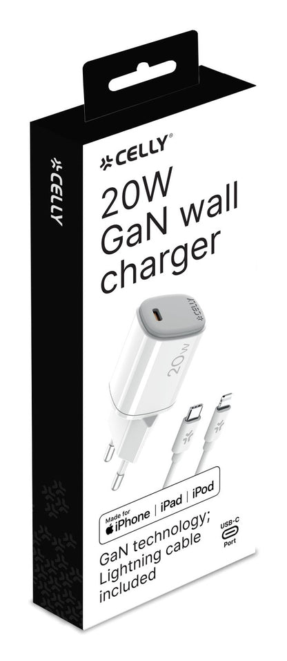Carregador Celly Gan 1C 20w+ C A Light + Cable - imagem 5