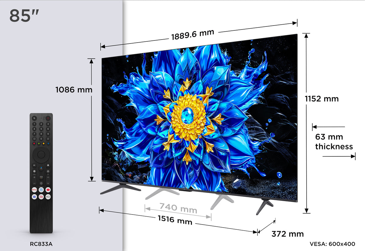 Televisão TCL 85P8L TV 85" QD-Mini LED 4K UHD SMTV Google TV - imagem 11