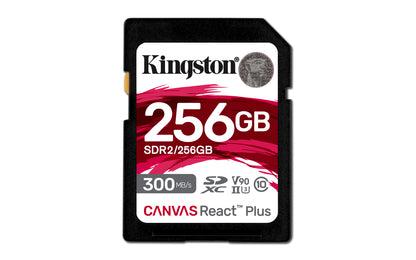 Cartão de Memória Kingston Cartão SD Canvas React Plus 256GB V90 / SDR2/256GB preto