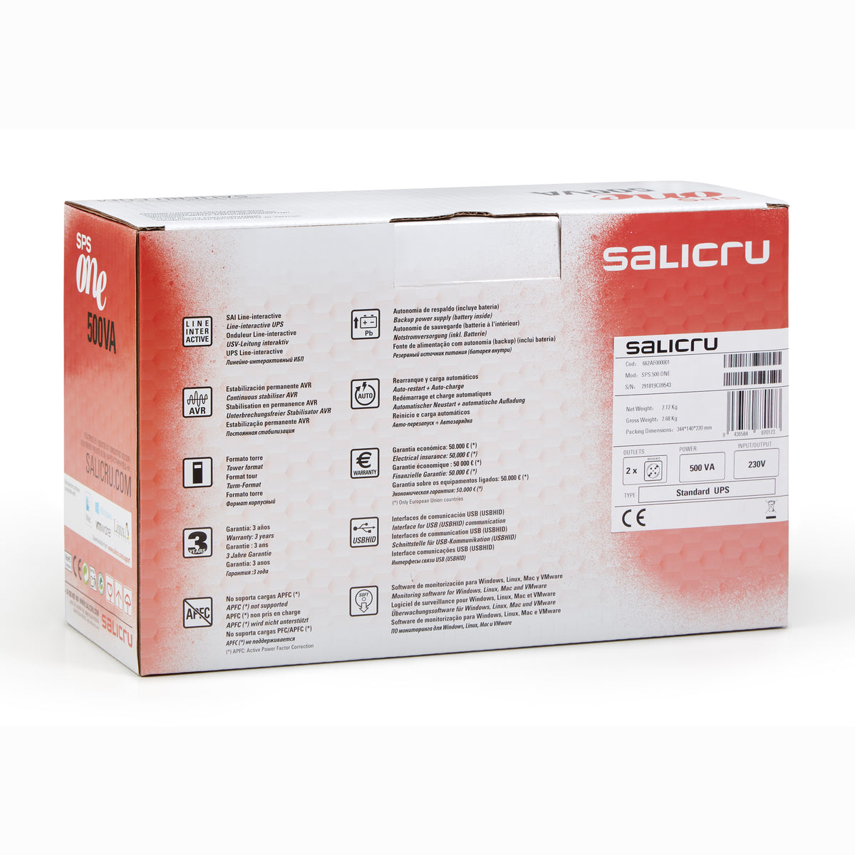 UPS Salicru SPS one 900VA SAI 480W IEC - imagem 16