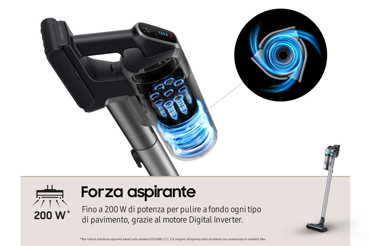 Aspirador Escoba com bateria Samsung Jet 75B Pet/ 550W/ autonomia 60 Min