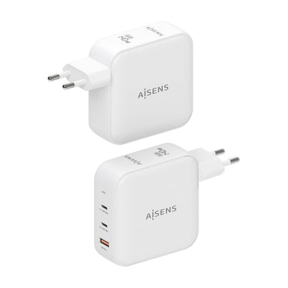 carregador de Pared GaN Aisens ASCH-140W3P030-W/ 2xUSB Tipo-C/ 1xUSB/ 140W