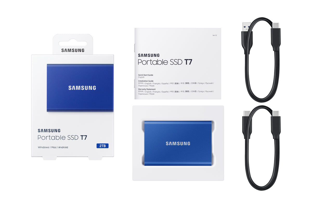 Disco SSD Samsung T7 Externo 2TB NVMe USB 3.2 Azul - imagem 16
