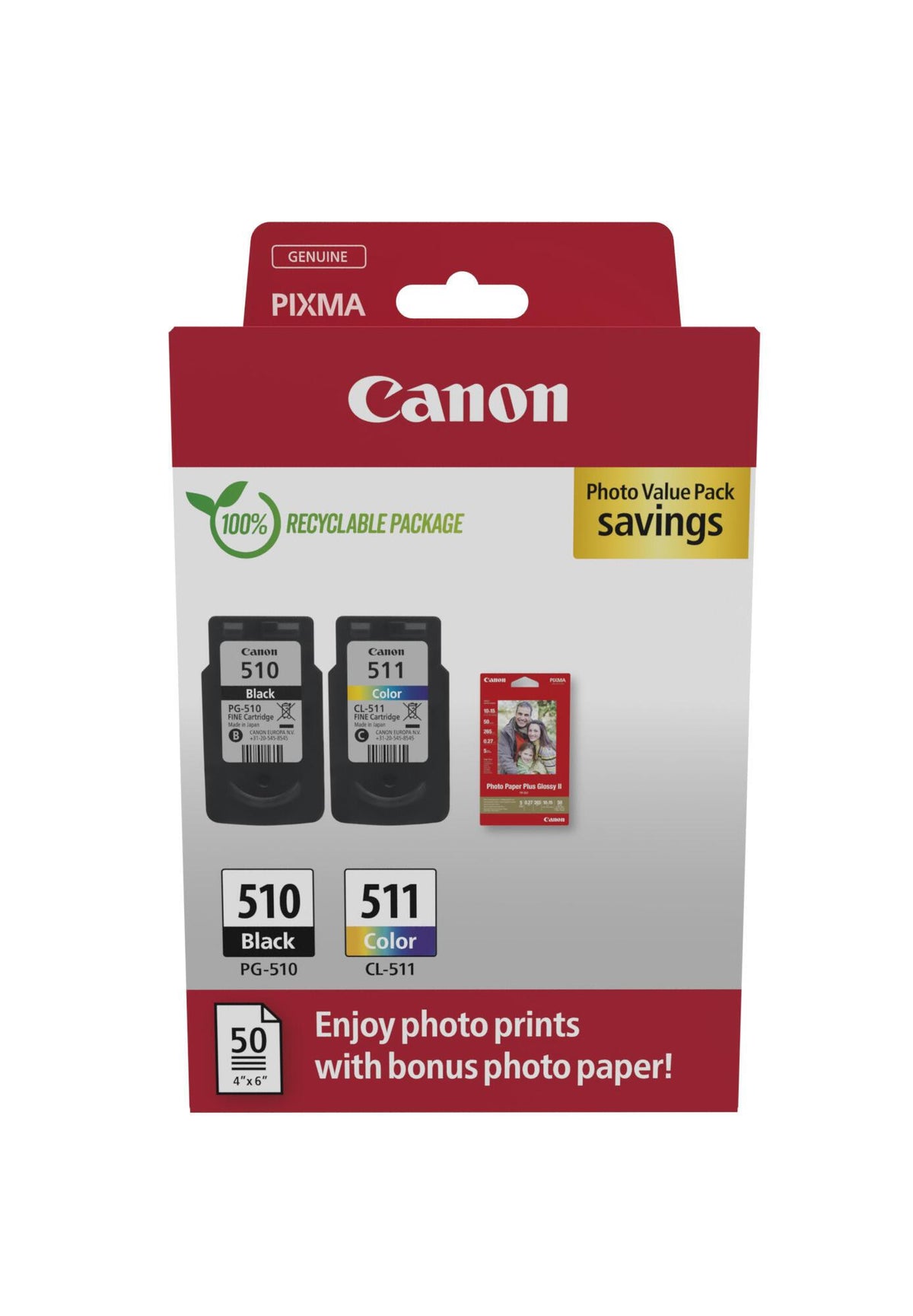 Canon Ink PG-510/CL-511 / 2970B017 BK,C,M,e - imagem 2