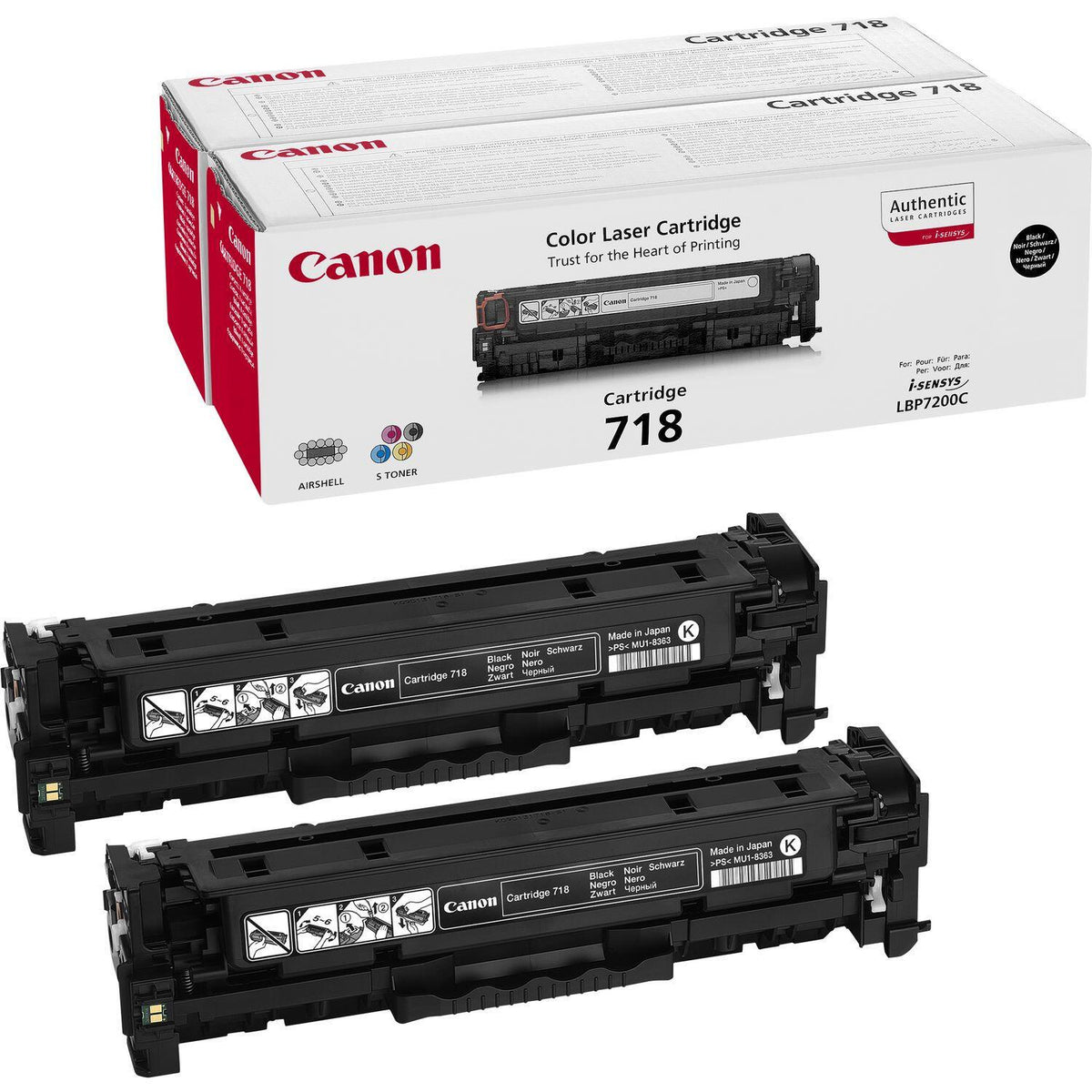 Canon Toner 718 / 2662B005 preto conjunto de 2 - imagem 2