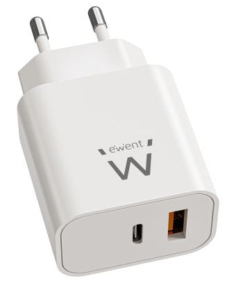 EWENT EW1318 Carregador rápido USB-C PD 20W USB-A QC