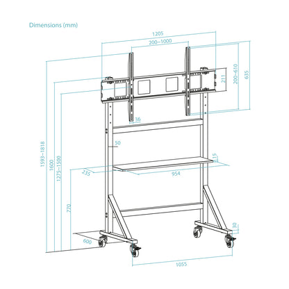 Suporte TV Tooq FS20105M-B ruedas Optimus 60-105" - imagem 11