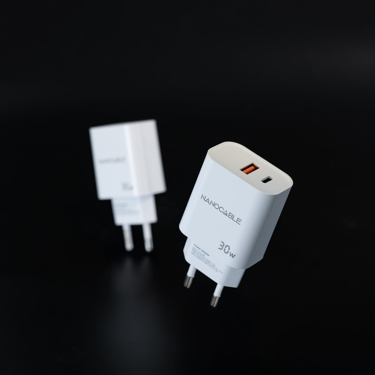 Carregador Nanocable USB-C/PD+USB-A/QC 30W Branco - imagem 4