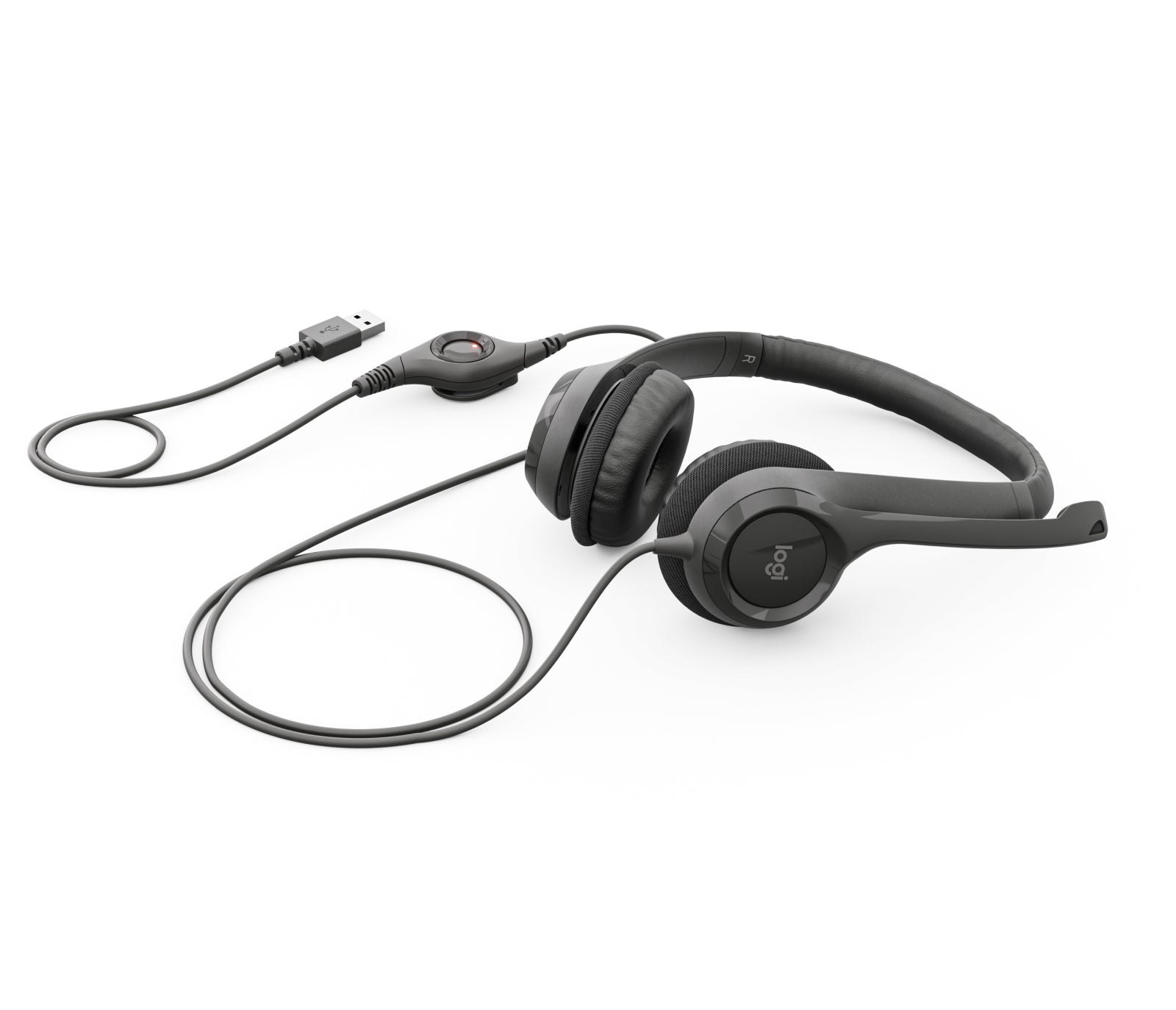 Auscultadores Logitech Auricular+Mic H390 USB Preto