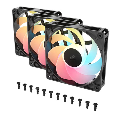 Ventoinha Corsair Fan RS120-R ARGB / CO-9050196-WW preto 3-Pack - imagem 3