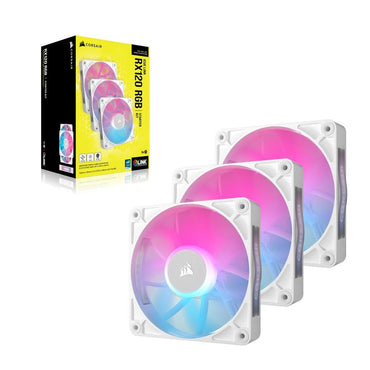 Ventoinha Corsair Fan RX120 RGB / CO-9051022-WW branco 3-Pack - imagem 2