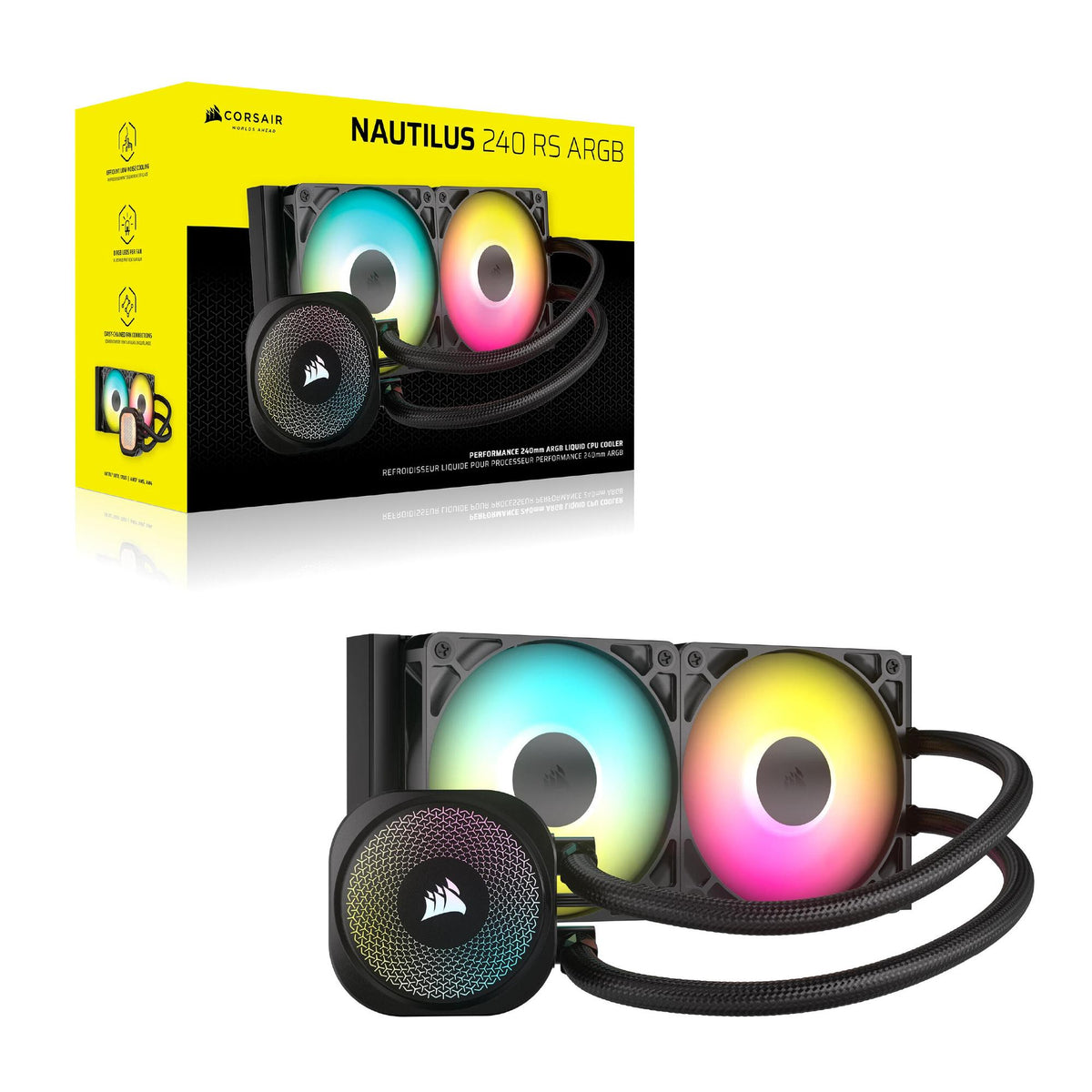 Refrigeração Líquida Corsair Nautilus 240 RS ARGB / CW-9060092-WW preto Standard - imagem 2
