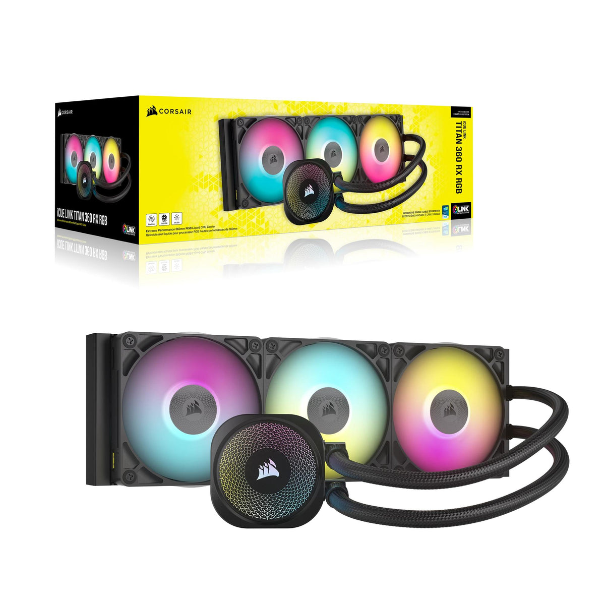 Refrigeração Líquida Corsair iCUE LINK TITAN 360 RX RGB AIO / CW-9061018-WW preto XL - imagem 6