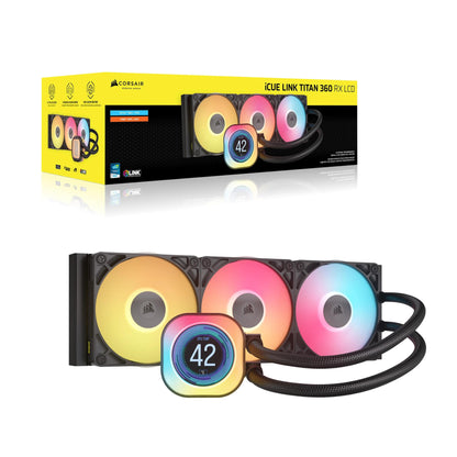 Refrigeração Líquida Corsair iCue LINK Titan 360 RX LCD RGB / CW-9061023-WW preto - imagem 2