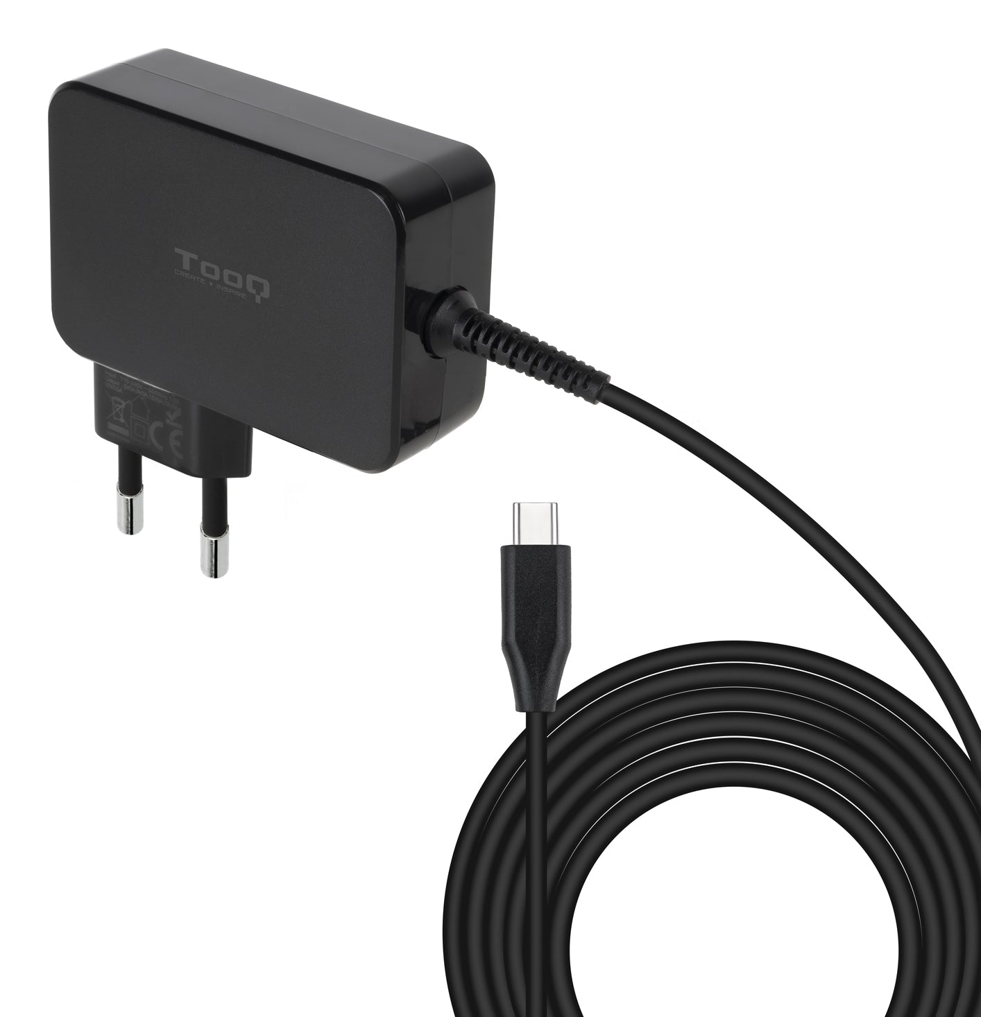 Portátil Tooq Carregador GAN USB-C PD 100W Preto