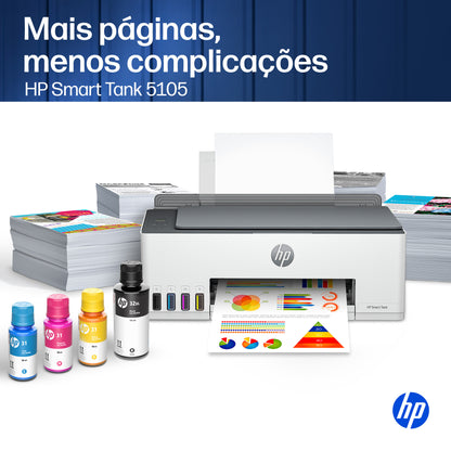 Impressora multifunções HP Multifunções Smart Tank 5105 Fax Móvel - imagem 13